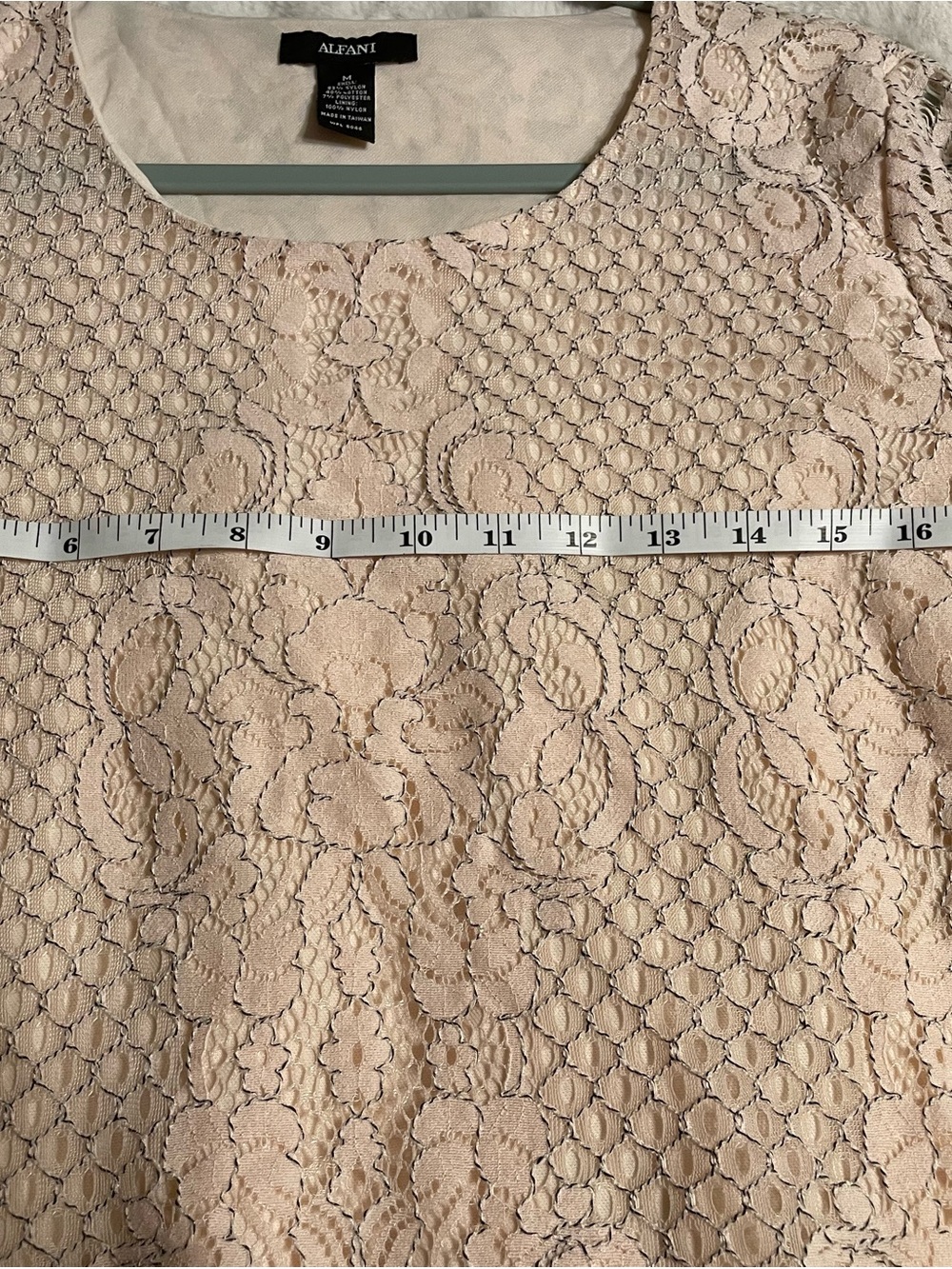 Alfani Blush Lace Bell-Sleeve Women's Top - Picture 11 of 16